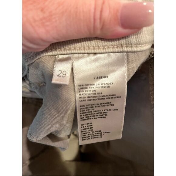 L’Agence High Line High Rise Skinny Jean in  Biscuit sz 29 NWT - Picture 9 of 9